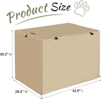 Akinerri Dog Crate Cover, Double Door Waterproof Kennel Cover - 42.0"L x 28.3"W x 30.3"H / Beige - image 2