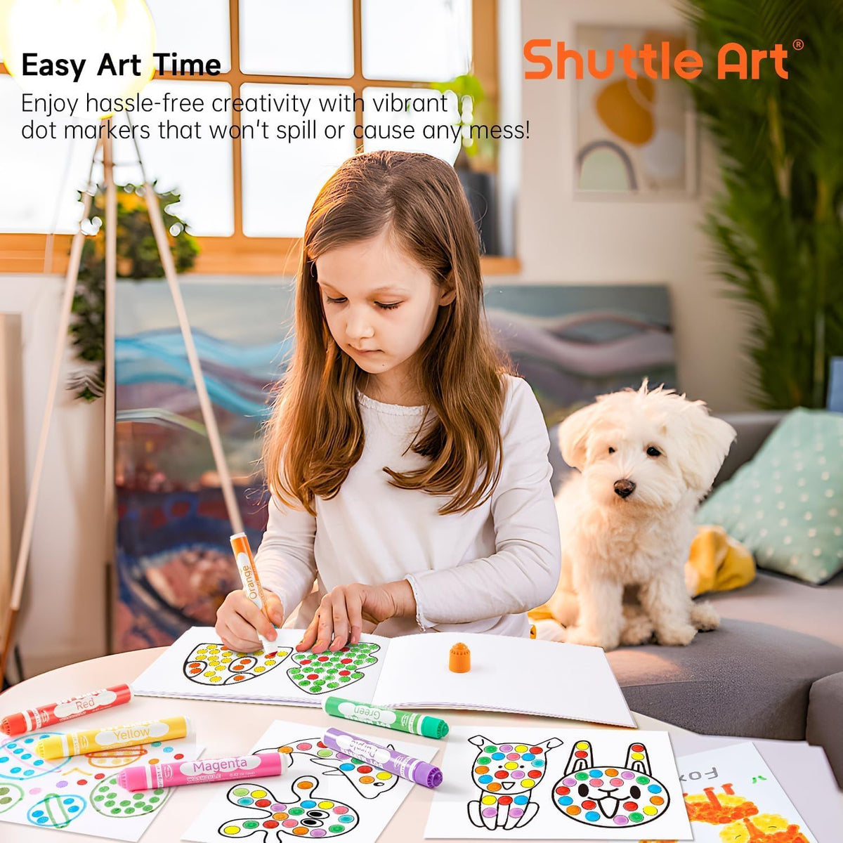 Shuttle Art Dot Markers, 10 Colors Washable Markers for Toddlers - 20 Colors / 40 - image 4
