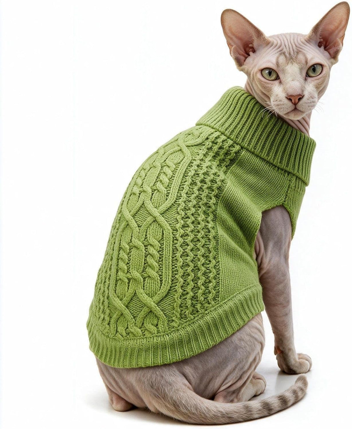 Cat Sweater Stretchy, 19 Colors, 6 Sizes - Green / Small / Vest