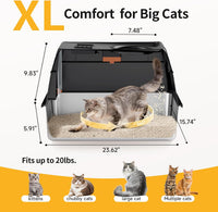 XL Enclosed Stainless Steel Litter Box with Lid - Black - image 4