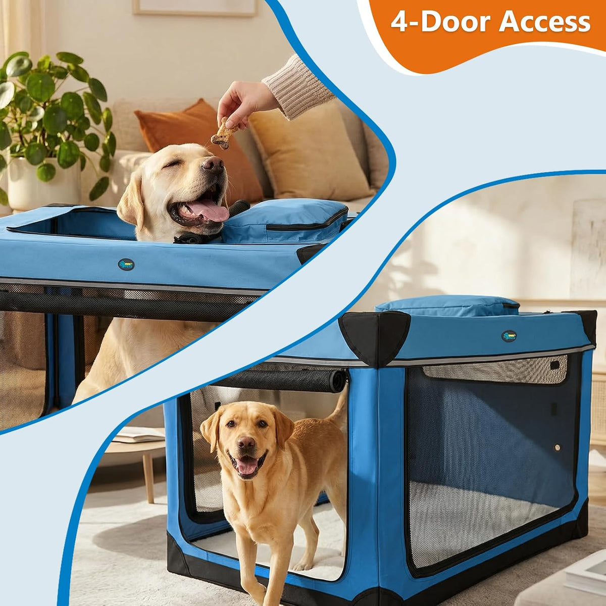 Ownpets Collapsible Dog Crate - Blue / 42.0"L x 31.0"W x 31.0"H - image 2