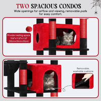 Globlazer 74in Heavy Duty Cat Tree Tower for Indoor Cats Large Adult - Red Black / 74inch - image 3