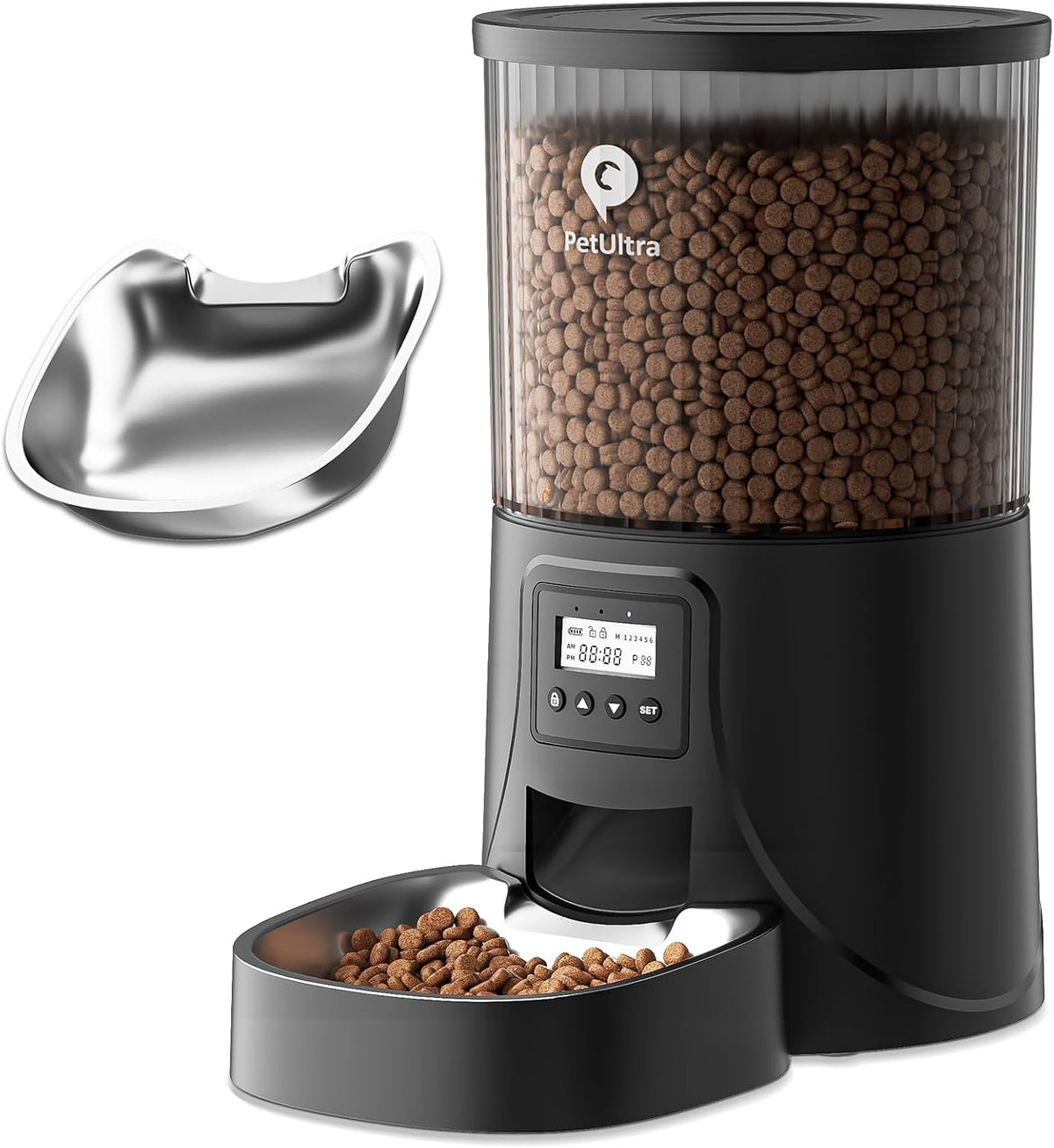 Automatic Cat Feeder: 4L Timed Cats Food Dispenser Programmable – Essentials for Cats - Frosted Black
