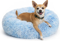 Small Calming Dogs Bed for Small Dogs Anti-Anxiety Machine Washable - Gradient Blue / 19 inches