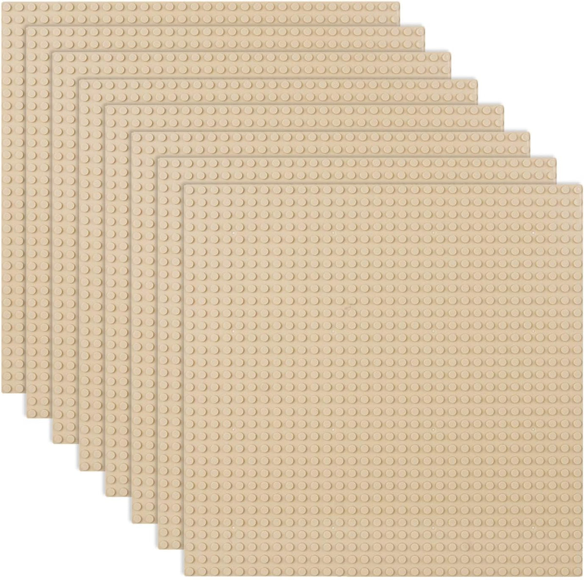 LVHERO 8 Pack Classic Baseplates Building Plates for Building Bricks - Sand / 8