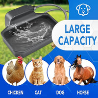 Automatic Water Dispenser for Dogs 1 Gallon, Large Dog Water Bowl Dispenser for Outdoor, Pet Water Bowl Feeder for Livestock, Dog Waterer for 3/4" Faucet, Easy to Install, Large Drinking Area, Gray