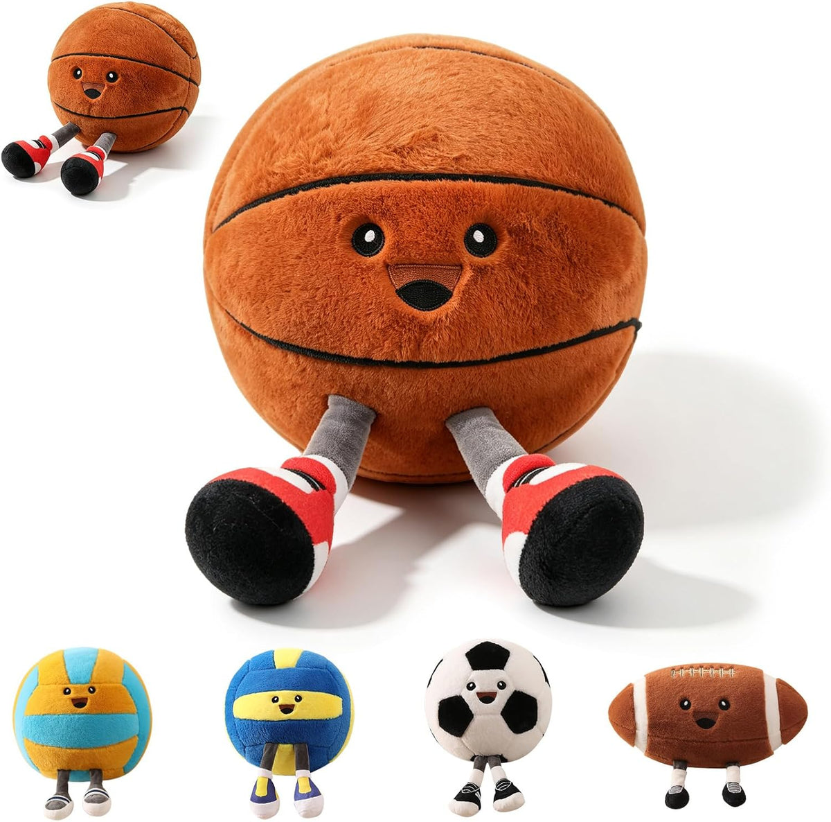 KUCCO-PILLOW 11 inch soccer ball plush pillow with two little legs - view 4
