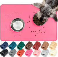 VIVAGLORY Pet Food Mat Flexmat Dog Bowl Mat, S - Pink / S (18.9 x 11.8in)