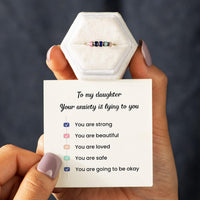 STORYJEWELLERY daughter fidget spinner ring in silver with a heartfelt message card - view 4