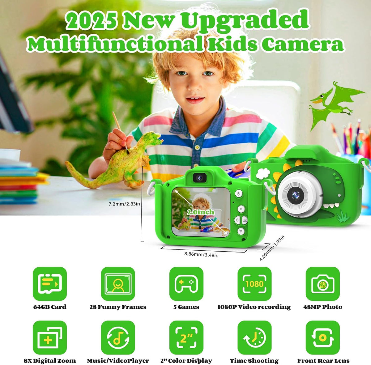 XBENDON kids camera with dual lens, 48MP photos and 1080P video - view 16
