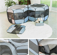 2-in-1 XLarge Cat Playpen - Grey / Round / M, 71"L x 34"W x 24.1"H - image 3