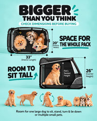 Zoosky Large Dog Stroller for 3 Dogs, up to 110lbs（33‘’Lx20‘’W） – Essentials for Dogs - image 2