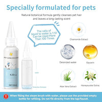 Pet Steam Brush for Dog & Cat - 3-in-1 Steam Grooming Brush for Shedding & Hair Removal - Self Cleaning Spray Comb with Mist for Long Haired Pets - Includes 1*Waterless Shampoo, Blue
