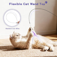 Pawaboo Cat Feather Wand Interactive Toy - Purple - image 2