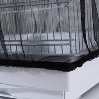 Adjustable Birdcage Seed Catcher Feather Catcher Bird Cage Cover Net - 118 x 32 Inch / Black - image 3