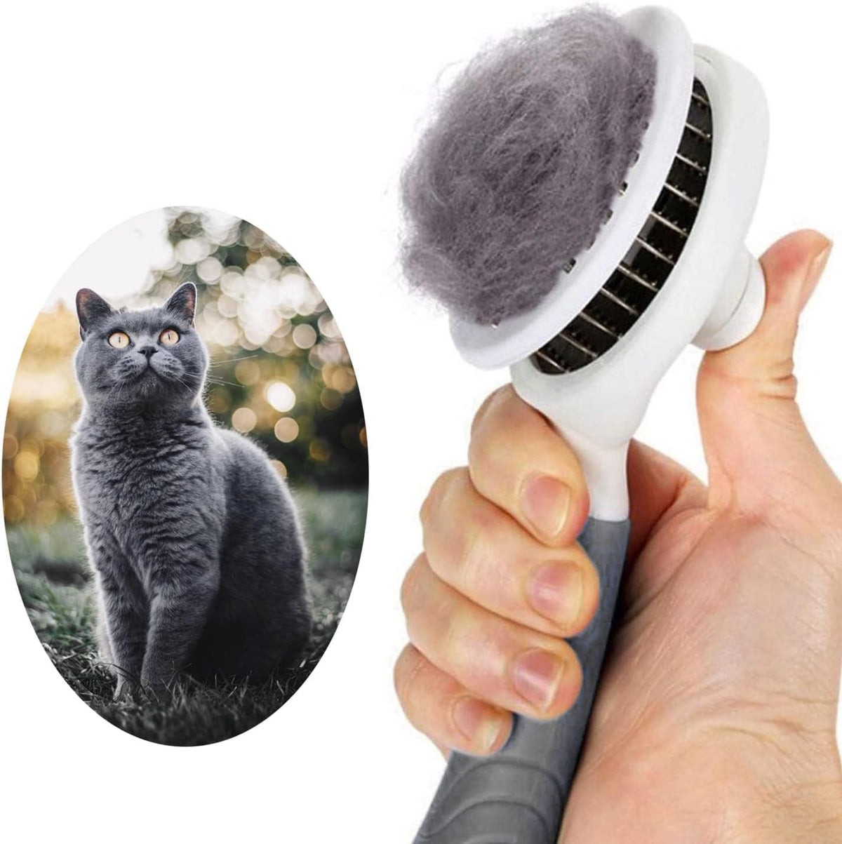 Self Cleaning Slicker Brush - 1Pack Gray