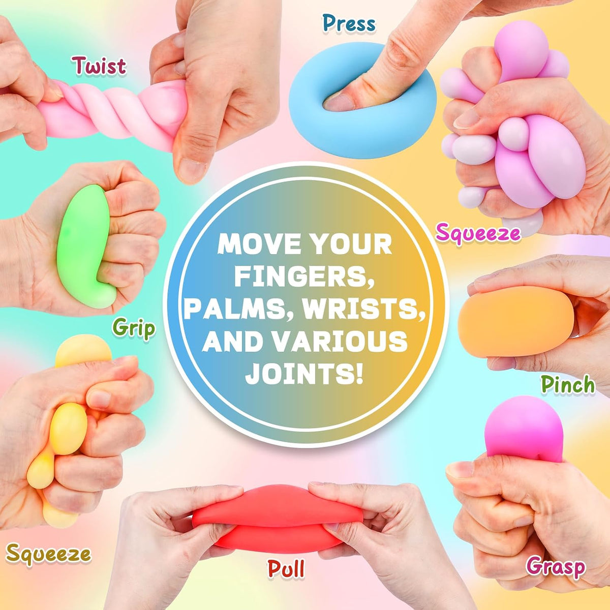 VISCOO 12 Pack Slow Rising Stress Cube - 2in 8p- 8 Colors - image 3