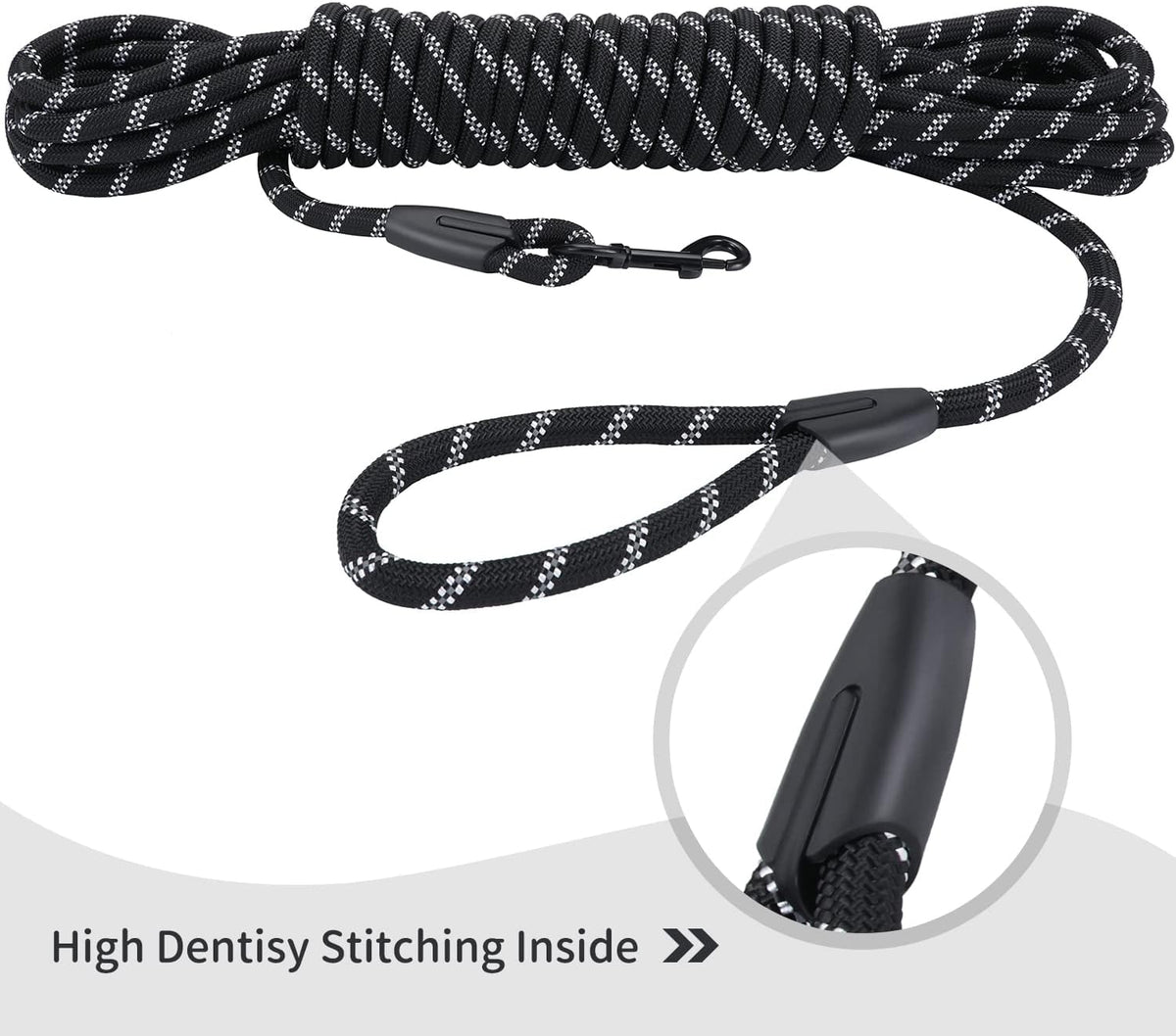 Hi Kiss Dog/Puppy Obedience Recall Training Agility Lead - 30 Feet / U1:Black-Diam 1/3" - image 3