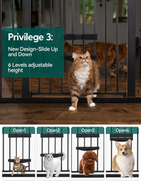 Babelio 36" Tall Pet Gate with Cat Door, CatPrivilege II, 29-40" - Black / 29-40" Wide, 36" Tall - image 4