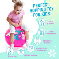 U&C Planet Hopper Ball, 18In Bouncy Ball with Handle for Kids Ages 3-6 – Fun for Kids & Family - 3-6 Years / Pink Unicon - image 3