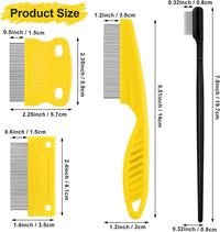 5 Pieces Dog Eye Combs Tear Stain Remover Combs Pet Grooming Comb - Black,Yellow - image 2