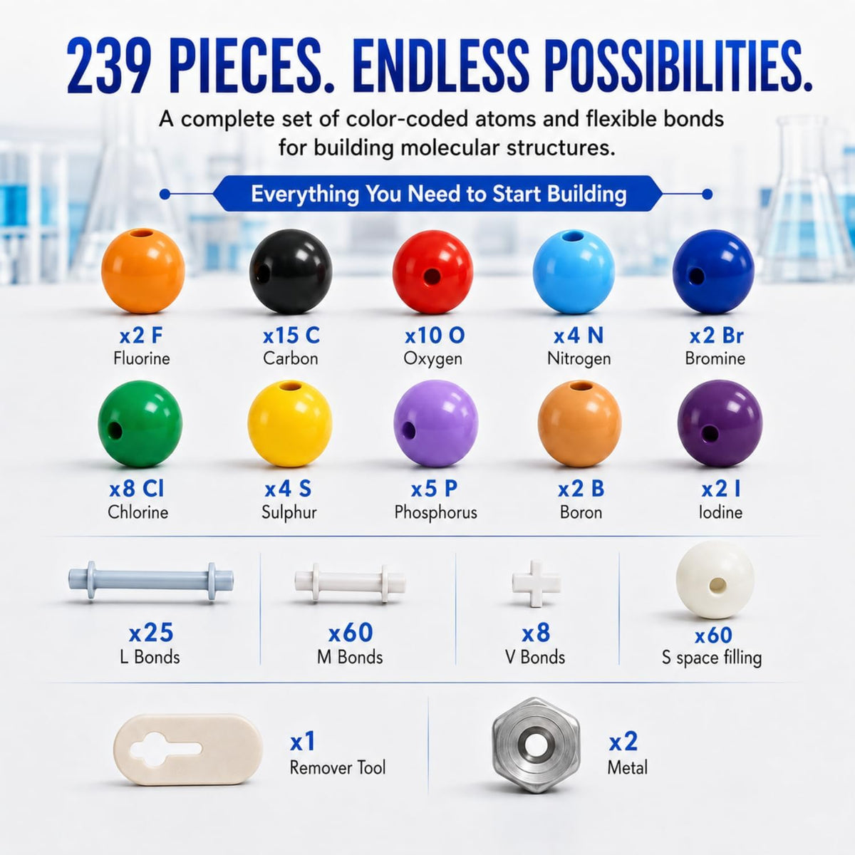 [239 PCS] Organic Chemistry Model Kit - 239-Piece Kit - image 2