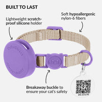 Tribal Aztec Cat Collar 2-Pack, Breakaway with Bell – Essentials for Cats - Violet, AirTag Holder, 6-7" - image 3