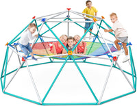 Hapfan 10 ft climbing dome with multi-color cargo net hammock for kids - view 2