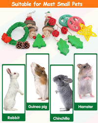 3PCS Chinchilla Toys Guinea Pig Bunny Rabbit Chew Toys Teeth Care - Christmas Outfit - image 3
