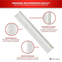 Warren London Cat DeMatter Pro Max | 9" Copper Grooming Comb for Cats | Detangles Mats, Knots & Loose Fur – Gentle, No-Pull Design for Long, Thick, or Tangled Coats | Professional Cat Grooming Tool
