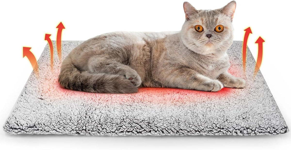 Self Warming Cat Bed, Self Heating Mat for Dog - Black / 30x20in