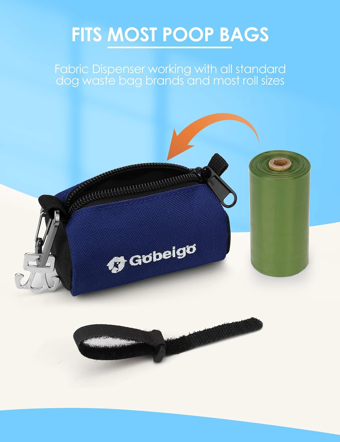 Gobeigo Dog Poop Bag Holder with Used Bag Carrier – Essentials for Dogs - Navy Blue - image 4
