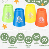 Libima 48 piece sports stacking cups set in blue, green, black and red - view 5