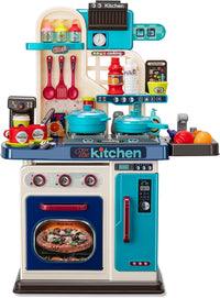 Kids Kitchen Playset, Cooking Stove, Play Sink, Oven - Blue