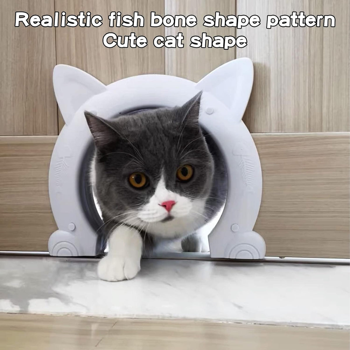 Fhiny Cat Door Interior Door - XL: 8.5" dia / White - image 2