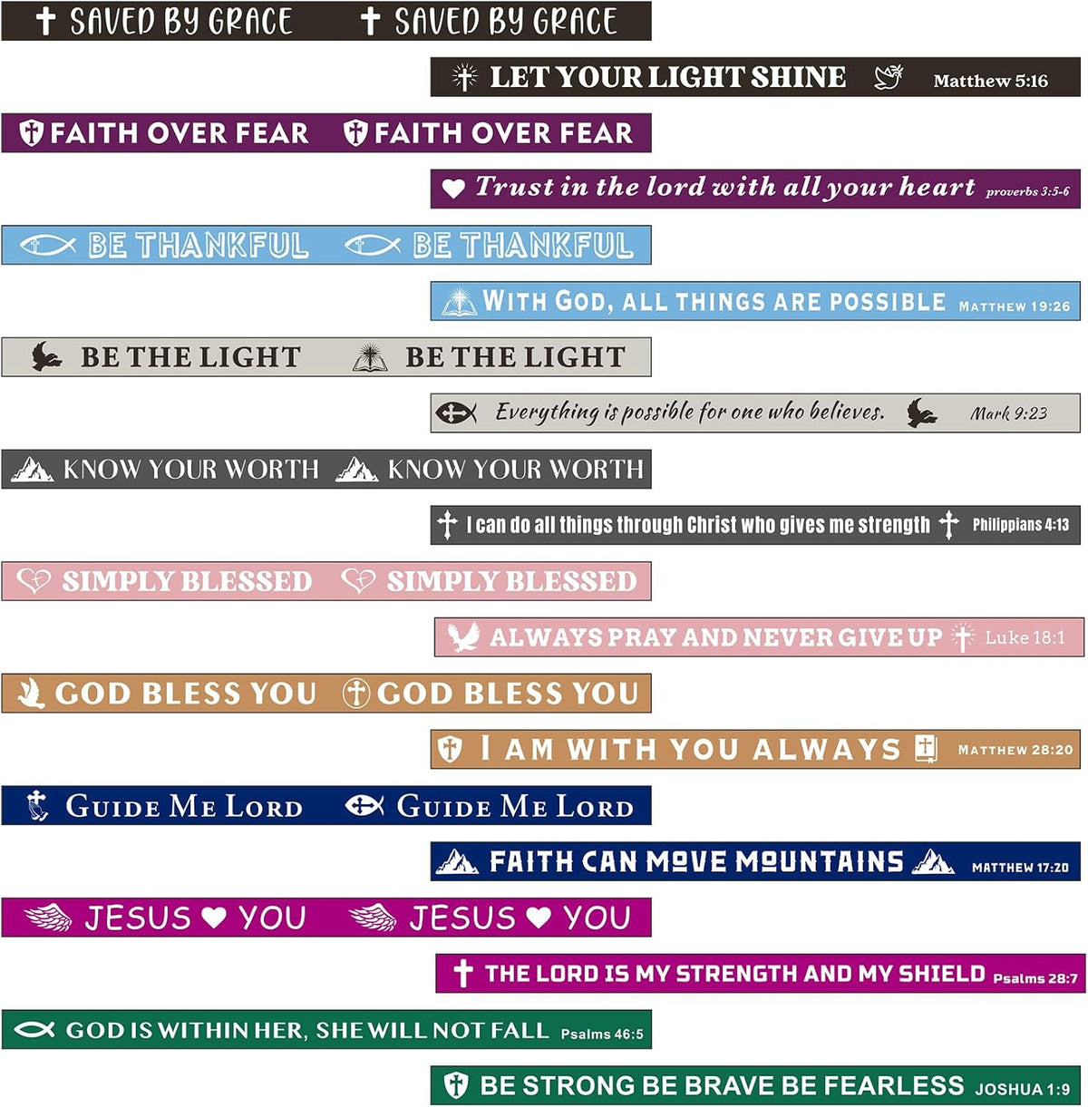 Bible Verse Bracelets – 80 Pcs Bulk Jesus Silicone Wristbands – Fun for Kids & Family - Retro Color - image 3