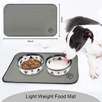 Dog Food Bowl Mat Pet Feeding Mat for Food Water 14.2x24In Grey – Essentials for Dogs - Grey Rectangle / 24"L x 14.2"W - image 2