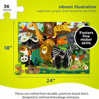 Crocodile Creek 36-Piece Jigsaw Floor Puzzle - Jungle Friends - image 3