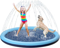 Jasonwell non slip splash pad sprinkler for kids and dogs spraying water in a backyard