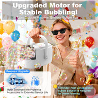 Zerhunt Durable Bubble Machine for Party: 3 Power Modes for Non-Stop - White - image 4