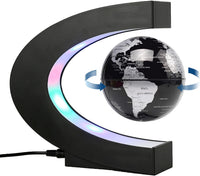 Magnetic Levitation Floating Rotating World Globe with LED Light - Black