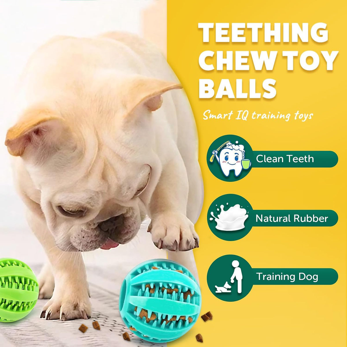 PUPTILY 2 Different Functions Interactive Ball for Dogs 2.5” Squeaky - 5pcs - image 4