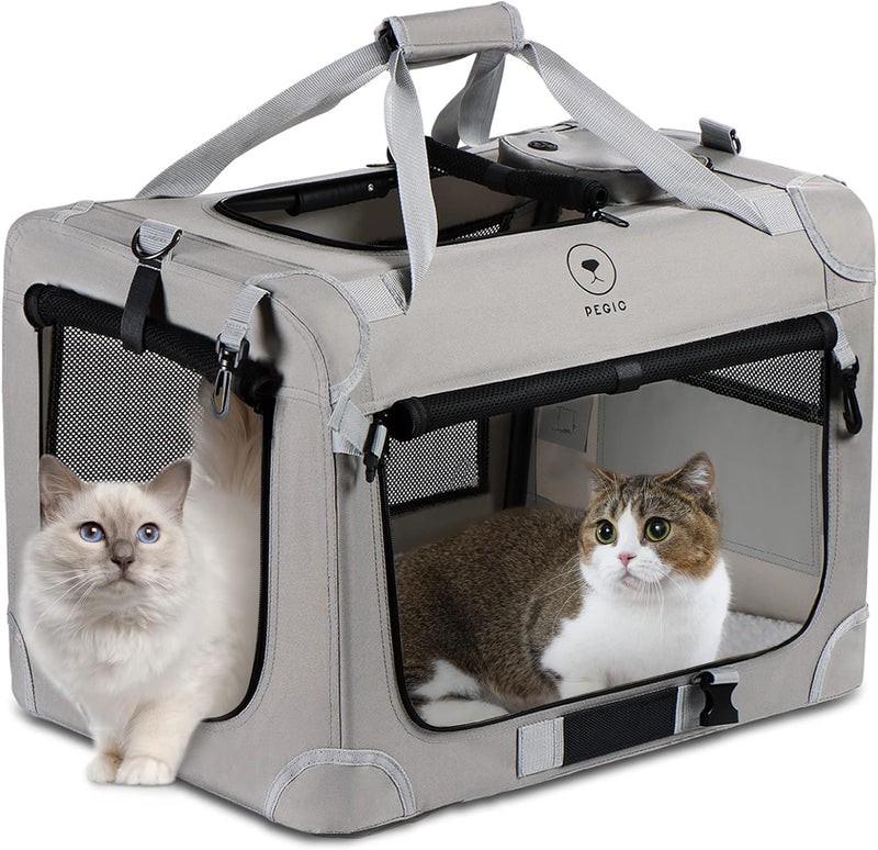 Extra Large Cat Carrier for 2 Cats, Grey, X-Large – Essentials for Cats