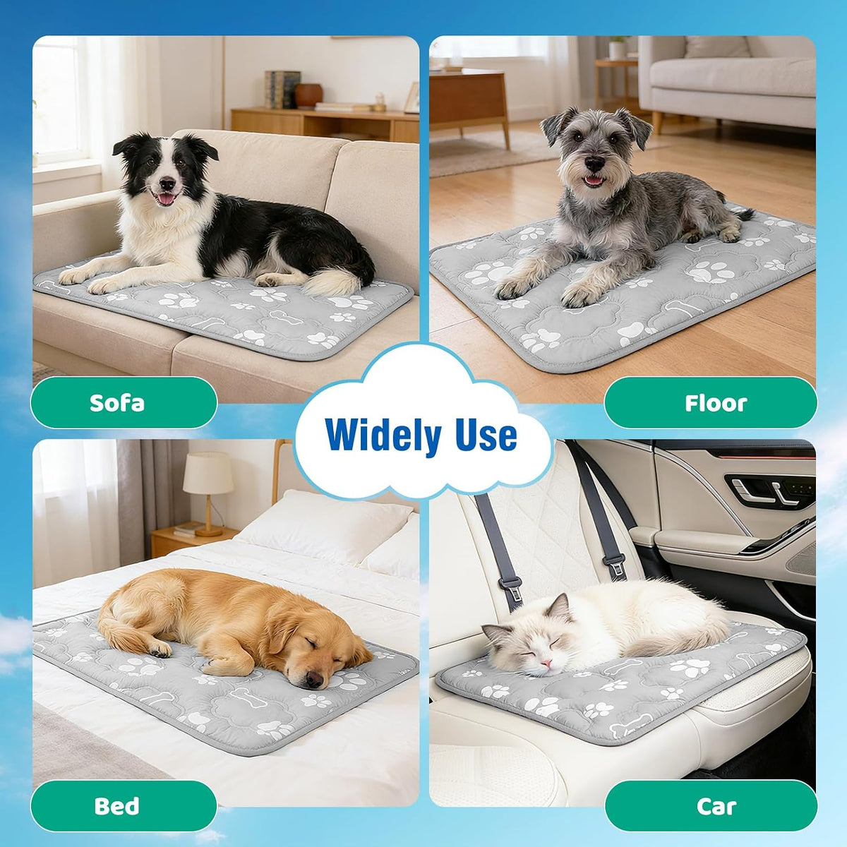 Dog Cooling Mat, Extra Large Cooling Dog Bed Mat for Indoor & Outdoor, Q-Max>0.5, Machine Washable - Grey / Large - image 2