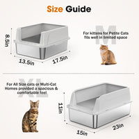 2PACK Stainless Steel Litter Box - Silver Grey / M - image 2