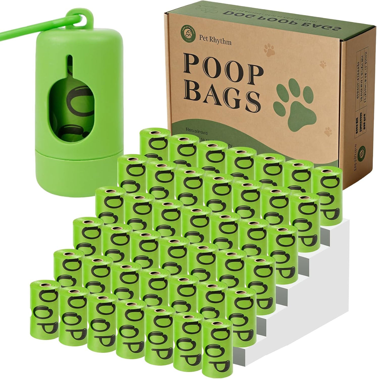 Cherry Blossom Scented Dog Poop Bags, 42 Rolls 630 counts - Green / 630 Count (Pack of 1)