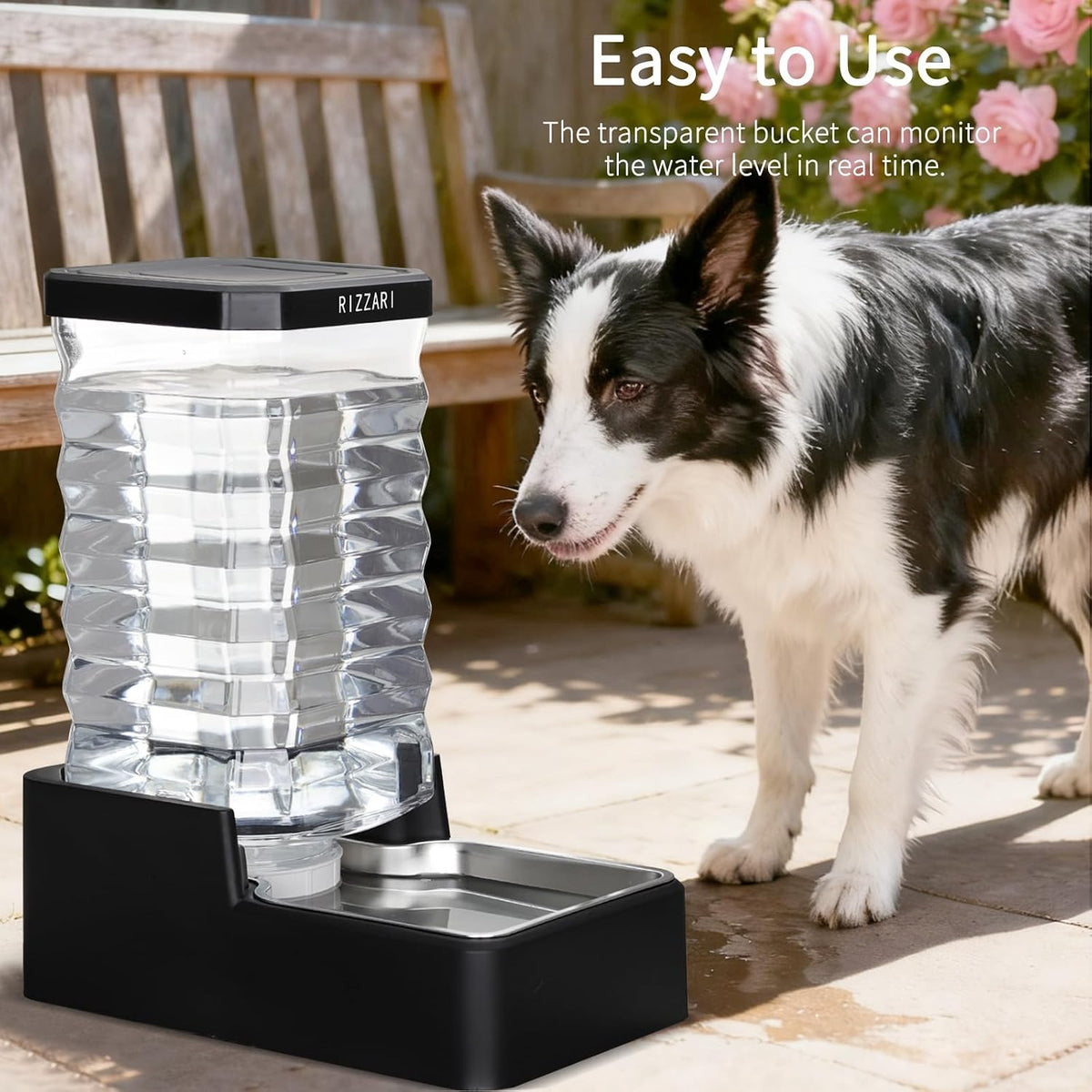 2.4Gallon Dog Water Bowl Dispenser for Dogs:Leak Resistant Waterer – Essentials for Dogs - Black with Lid / 9L - image 4