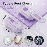 Cat Steam Brush for Shedding, 4 in 1 Rechargeable Steam Brush for Cats and Dogs, Anti-Static, Massage, Cleaning, Shedding & Combing All In One! (purple)
