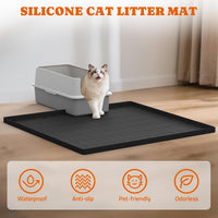 2 Pack Silicone Cat Litter Mat 34 x 22 in, Easy to Clean - Black / 2 Pack - image 3