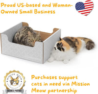 Hide & Scratch Cardboard Cat Scratcher Box & Bed Dark Grey Diamond Pad – Essentials for Cats - Light Grey Diamond - image 4